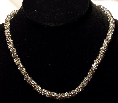 SJ88 Swarovski clear rhinestone rope necklace